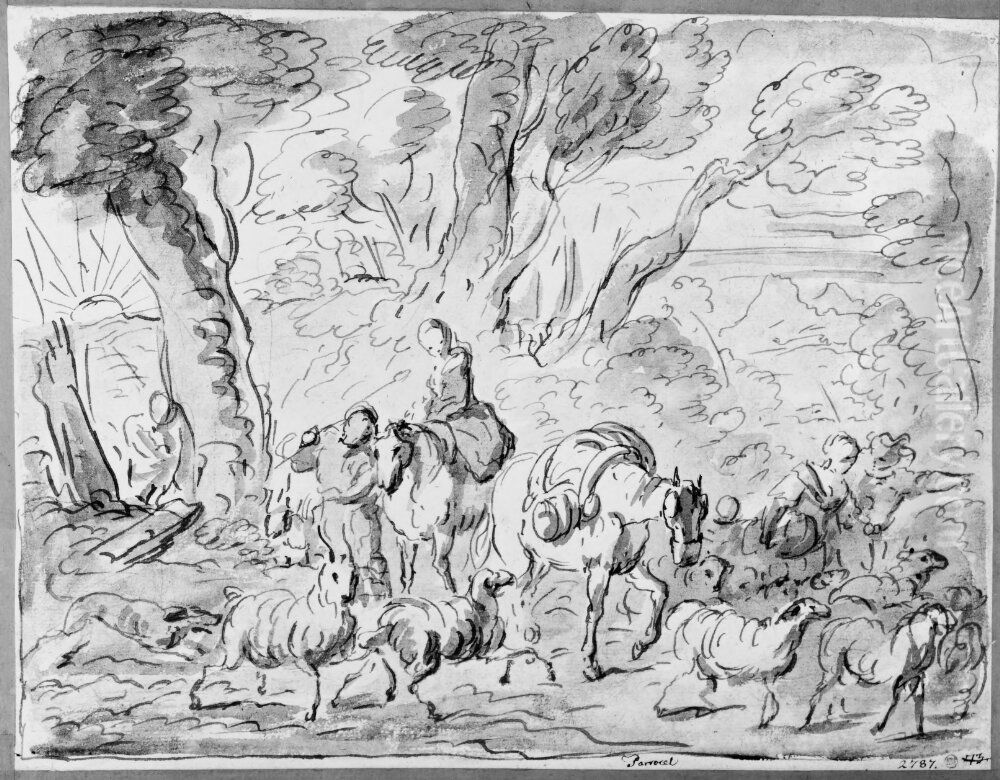 Farhjord med herdar Oil Painting by Charles Parrocel