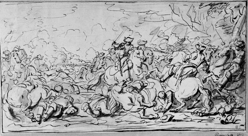 Ryttarstrid Oil Painting by Charles Parrocel