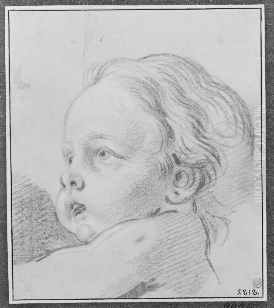 Barnhuvud Oil Painting by Charles-Joseph Natoire