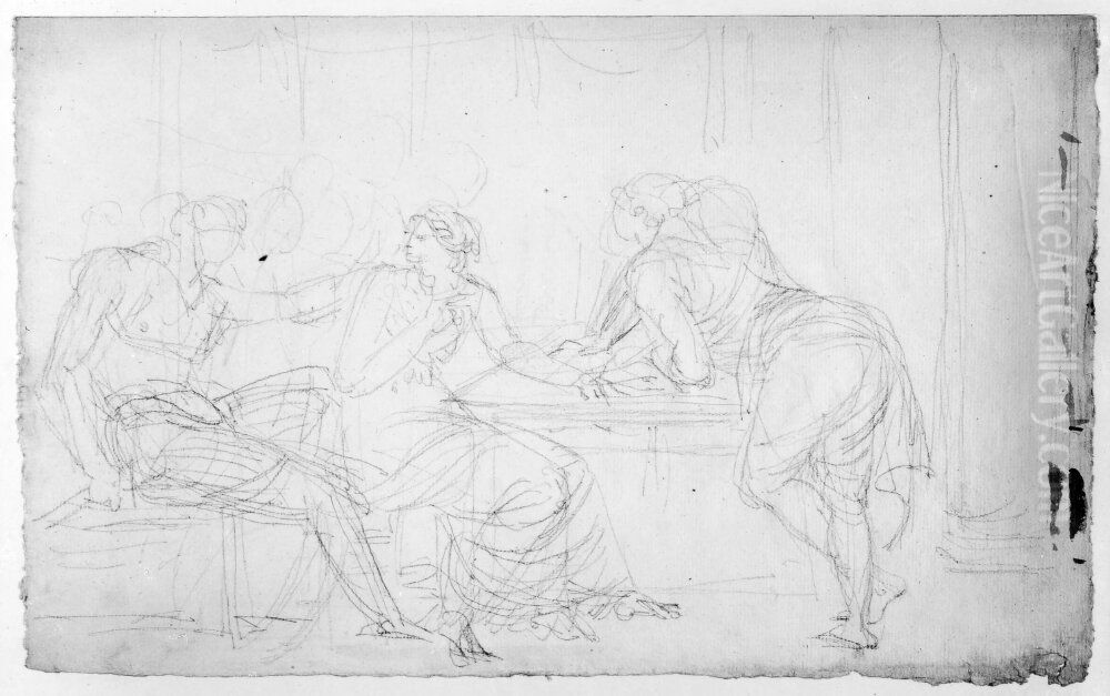 Komplotten vid Commodus Oil Painting by Johan Tobias Sergel