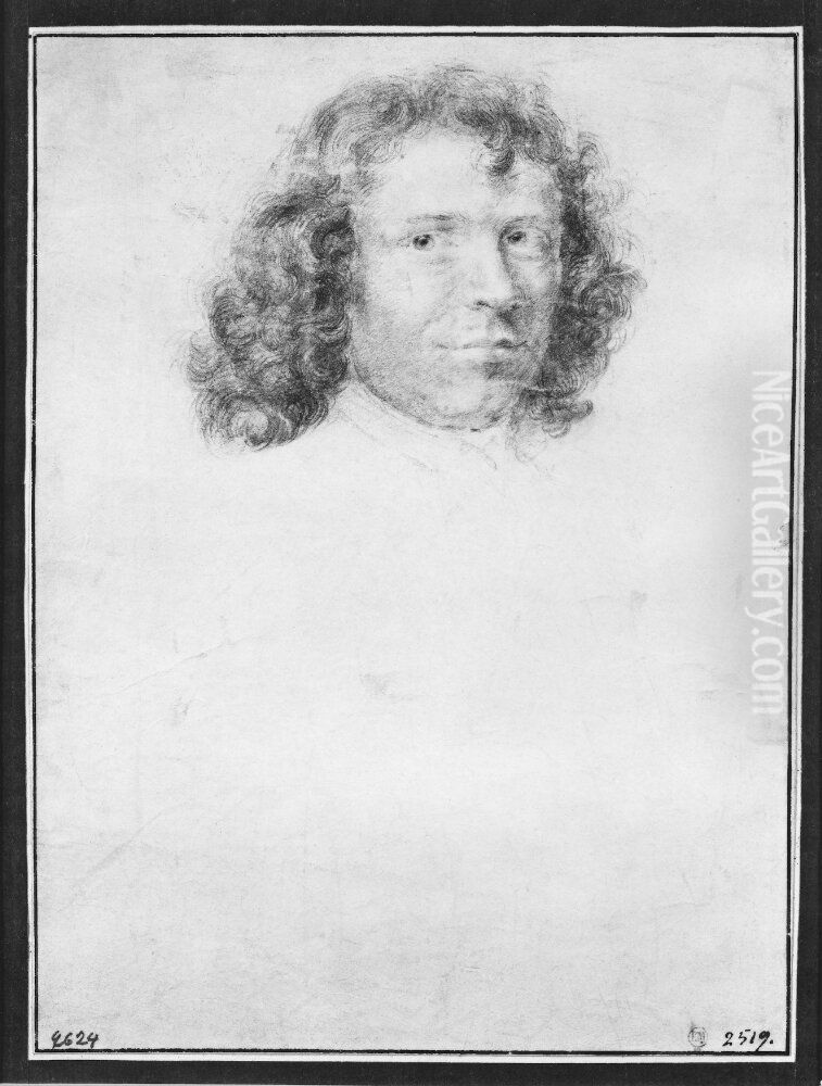 Man med yvigt har Oil Painting by Robert Nanteuil