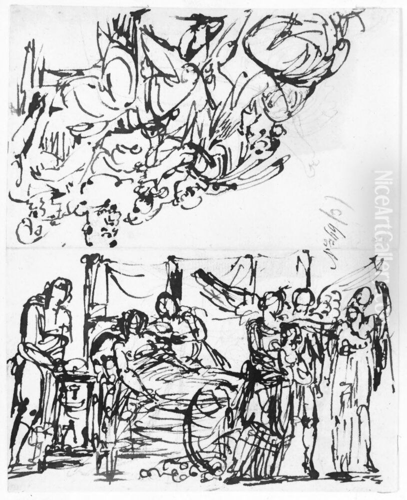 Ideskiss till monument? Oil Painting by Johan Tobias Sergel