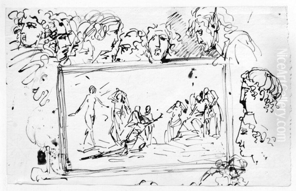 Kompositionsstudie Oil Painting by Johan Tobias Sergel