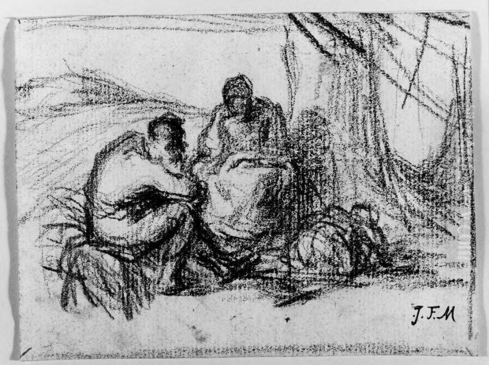 Fragment av kvinnofigur Oil Painting by Jean-Francois Millet