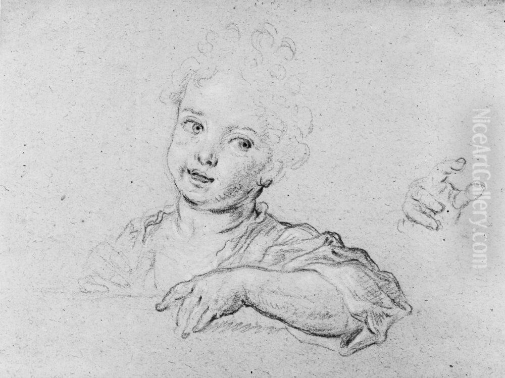 Portratt av flicka Oil Painting by Pierre Mignard I