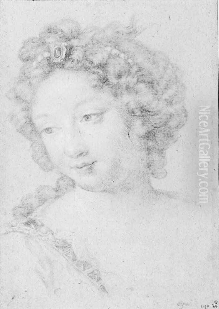 Portratt av Madame la Dauphine Oil Painting by Pierre Mignard I