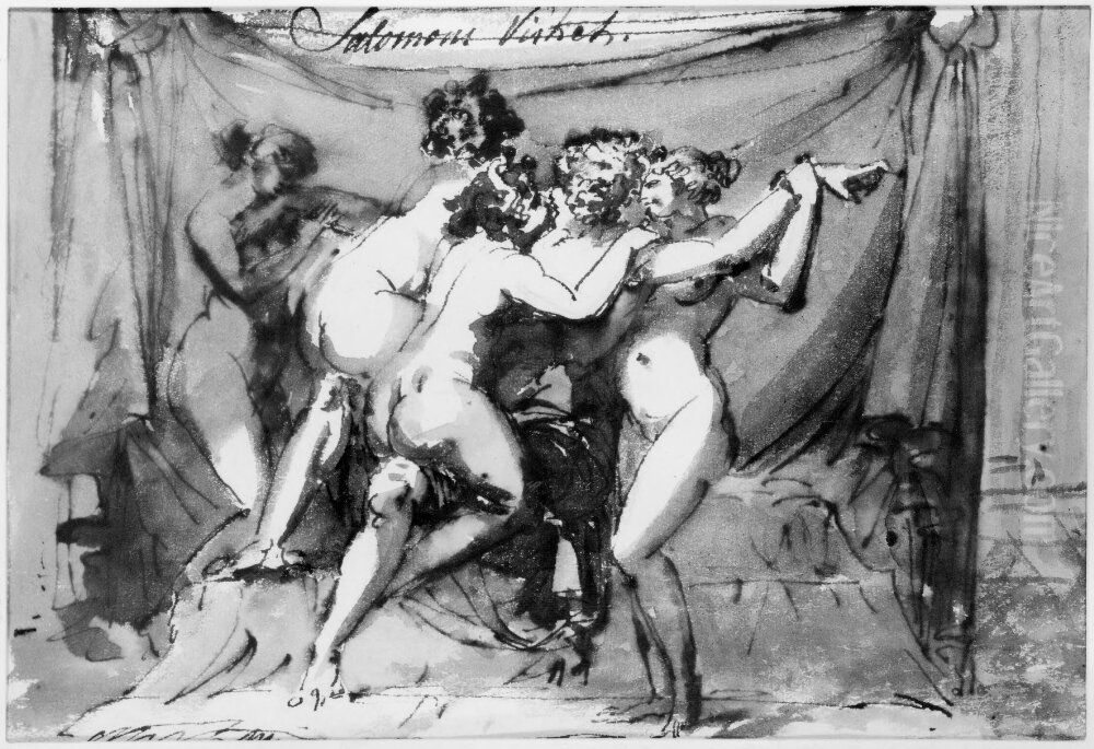 Salomos vishet Oil Painting by Johan Tobias Sergel