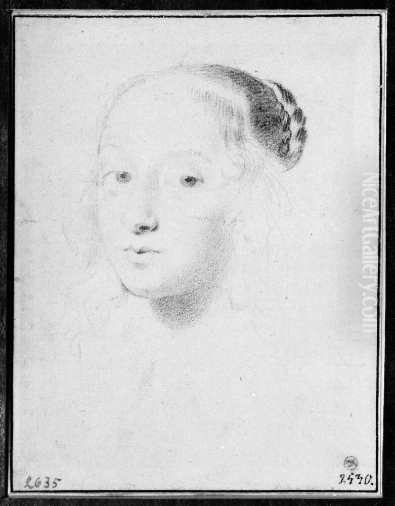 Henriette-Marie de Buade-Frontenac Oil Painting by Claude Mellan