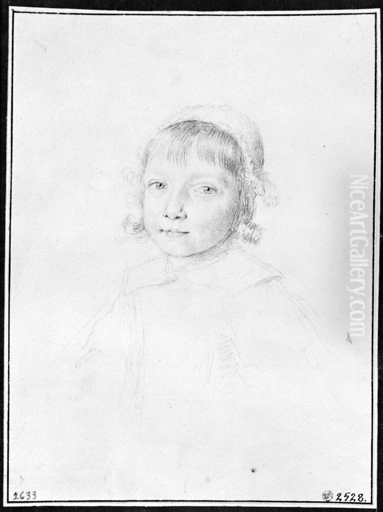 Huvud av gosse, omkring 5 ar gammal Oil Painting by Claude Mellan