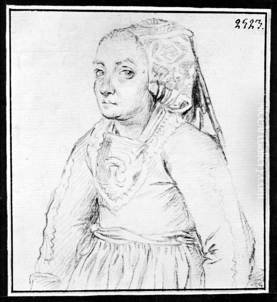 Italiensk bondkvinna Oil Painting by Claude Mellan