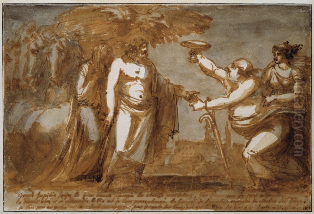 Teckning till Pehr Tham Oil Painting by Johan Tobias Sergel