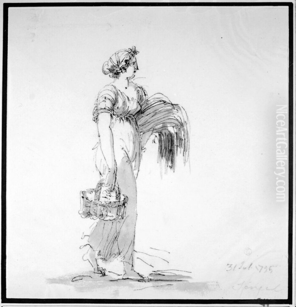 Figurstudie Oil Painting by Johan Tobias Sergel