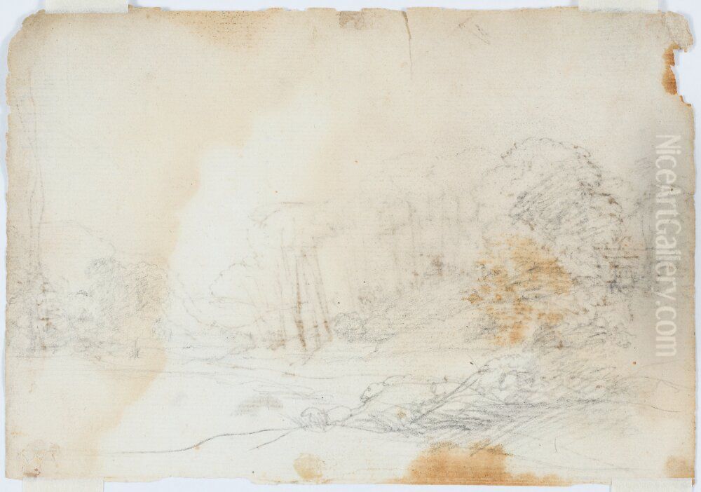 Landscape with Hills in the Distance Oil Painting by Claude Lorrain (Claude Gellee)