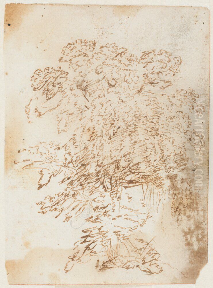 A Tree Oil Painting by Claude Lorrain (Claude Gellee)