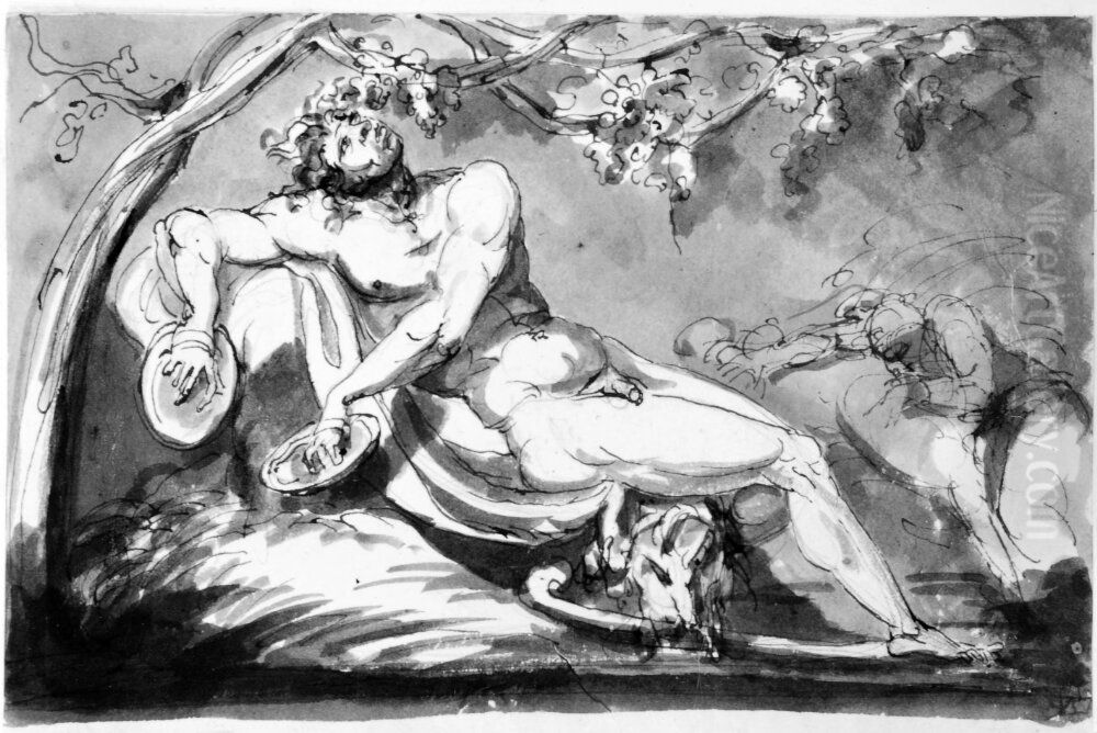 Skiss till sorjande Svea Oil Painting by Johan Tobias Sergel