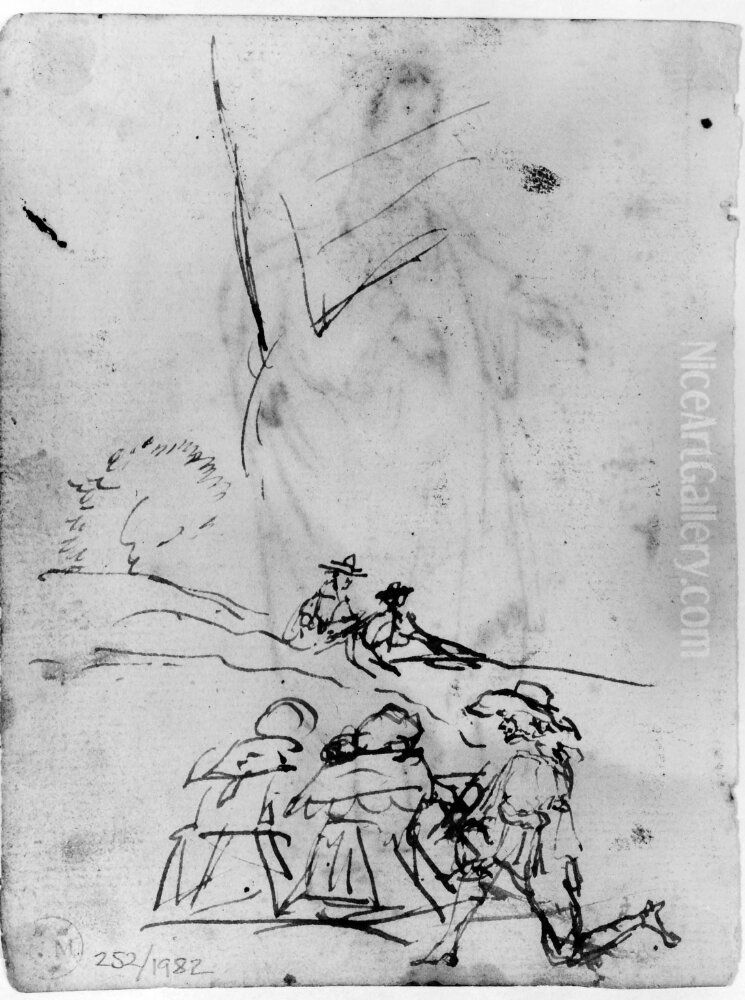 Figurer i ett landskap Oil Painting by Claude Lorrain (Claude Gellee)