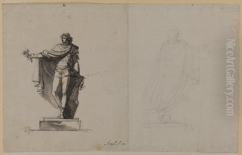 Study for the Statue of Gustav III on Skeppsbron Oil Painting by Johan Tobias Sergel