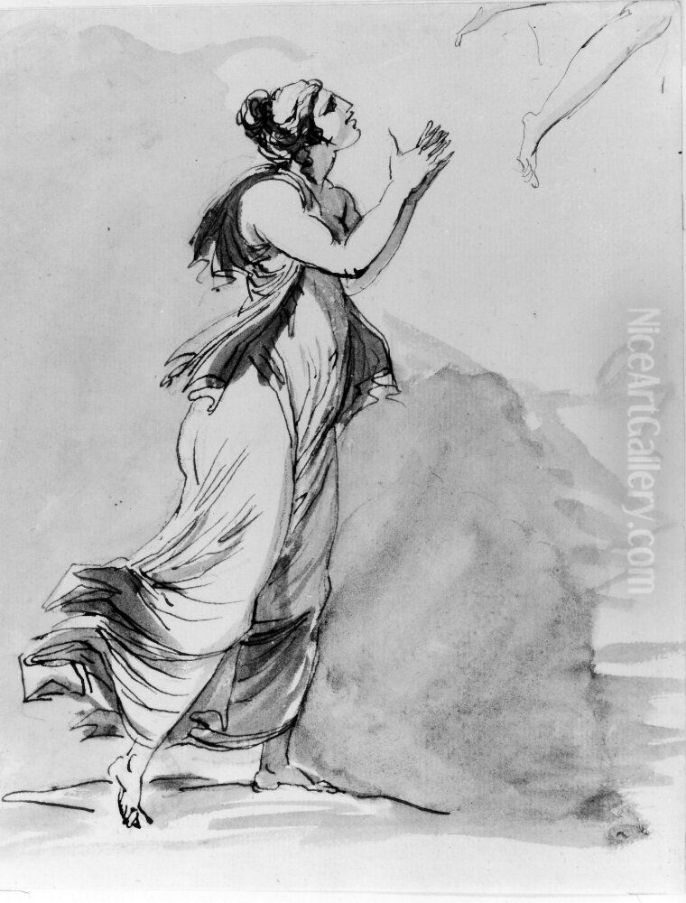 Psyke Oil Painting by Johan Tobias Sergel