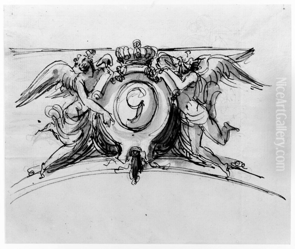 Till genierna i operan Oil Painting by Johan Tobias Sergel