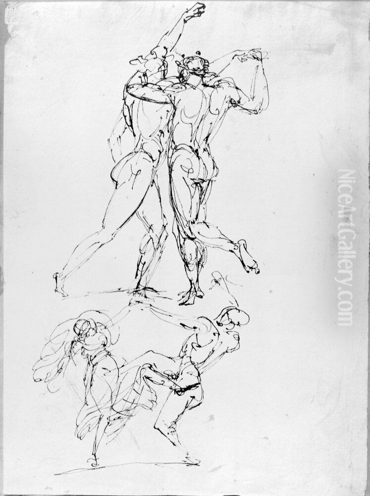 Figurstudie Oil Painting by Johan Tobias Sergel