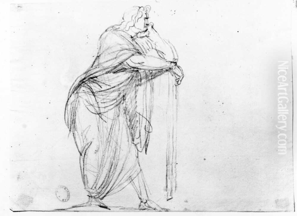 Skiss till skulptur Oil Painting by Johan Tobias Sergel