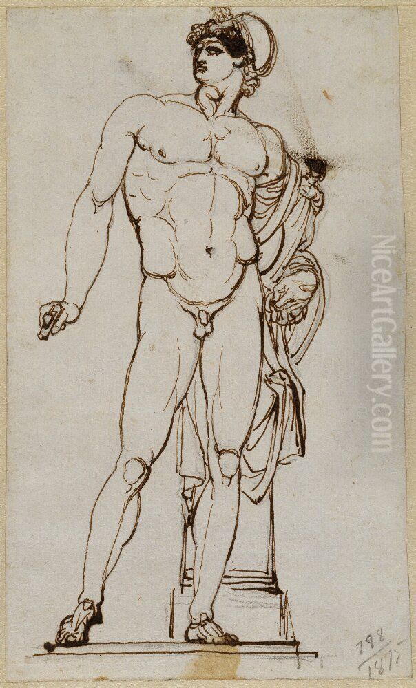 Diomedes, avteckning efter den fardigstallda skulpturen? Oil Painting by Johan Tobias Sergel