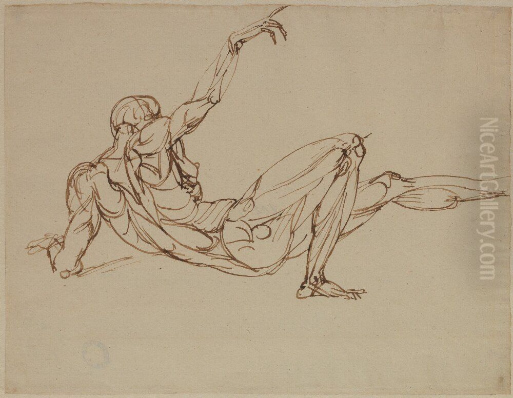 Figurstudie Oil Painting by Johan Tobias Sergel