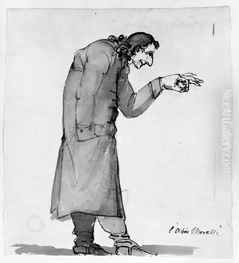 Tysk prast Oil Painting by Johan Tobias Sergel