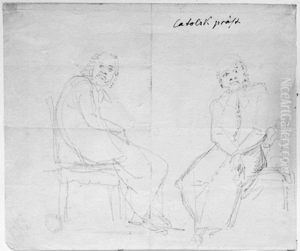 Katolsk prast Oil Painting by Johan Tobias Sergel