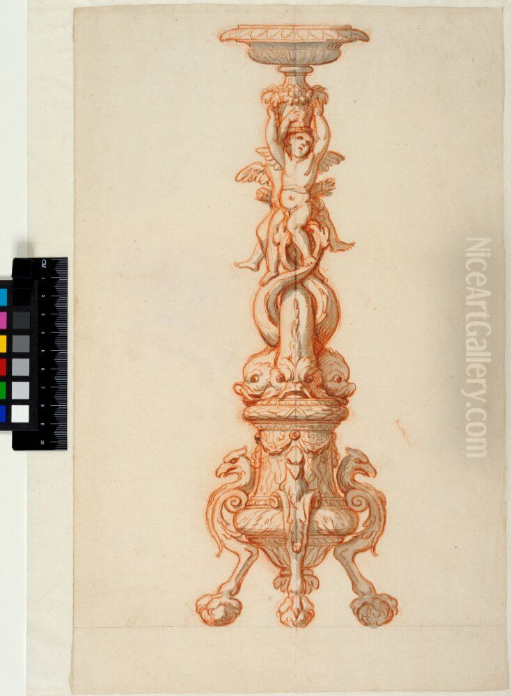 Gueridon. Probably for Vaux-le-Vicomte Oil Painting by Charles Le Brun