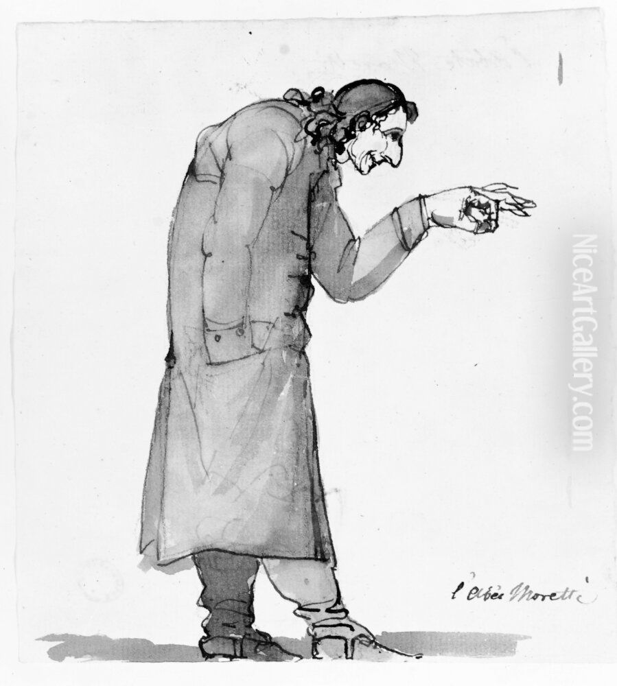 L'Abee Moretti Oil Painting by Johan Tobias Sergel