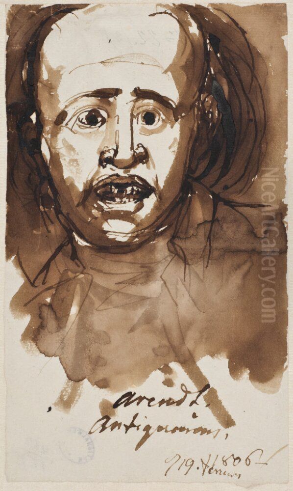 Antikvarie Arendt Oil Painting by Johan Tobias Sergel