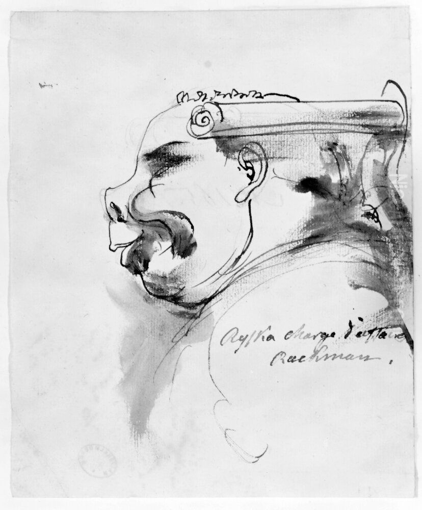 Karikatyr av ryska charge d'affaire Ruckman Oil Painting by Johan Tobias Sergel