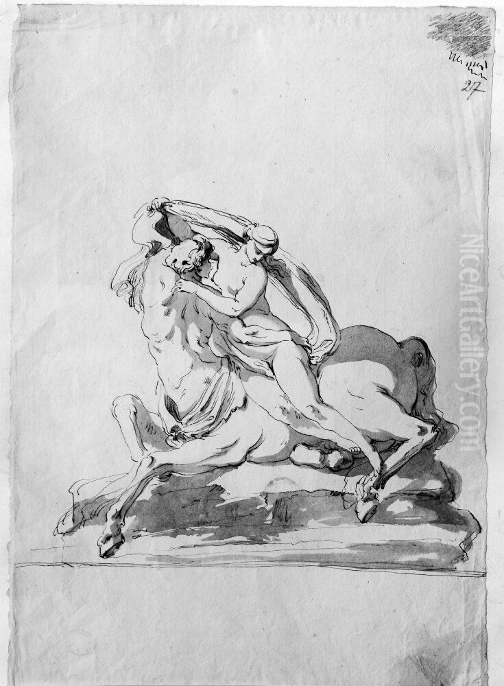 Nessus och Dejaneira Oil Painting by Pierre Hubert L'Archeveque