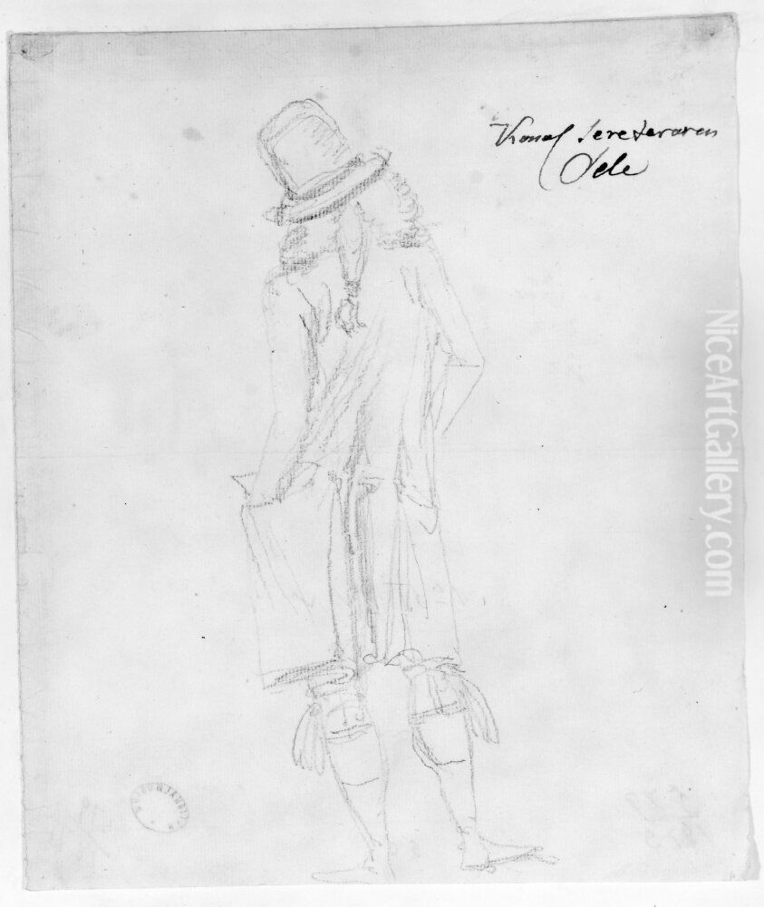 Kanslisekreterare Sele Oil Painting by Johan Tobias Sergel