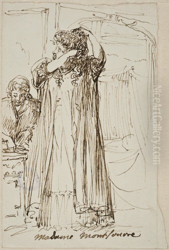 Madame Montsouvre Oil Painting by Johan Tobias Sergel