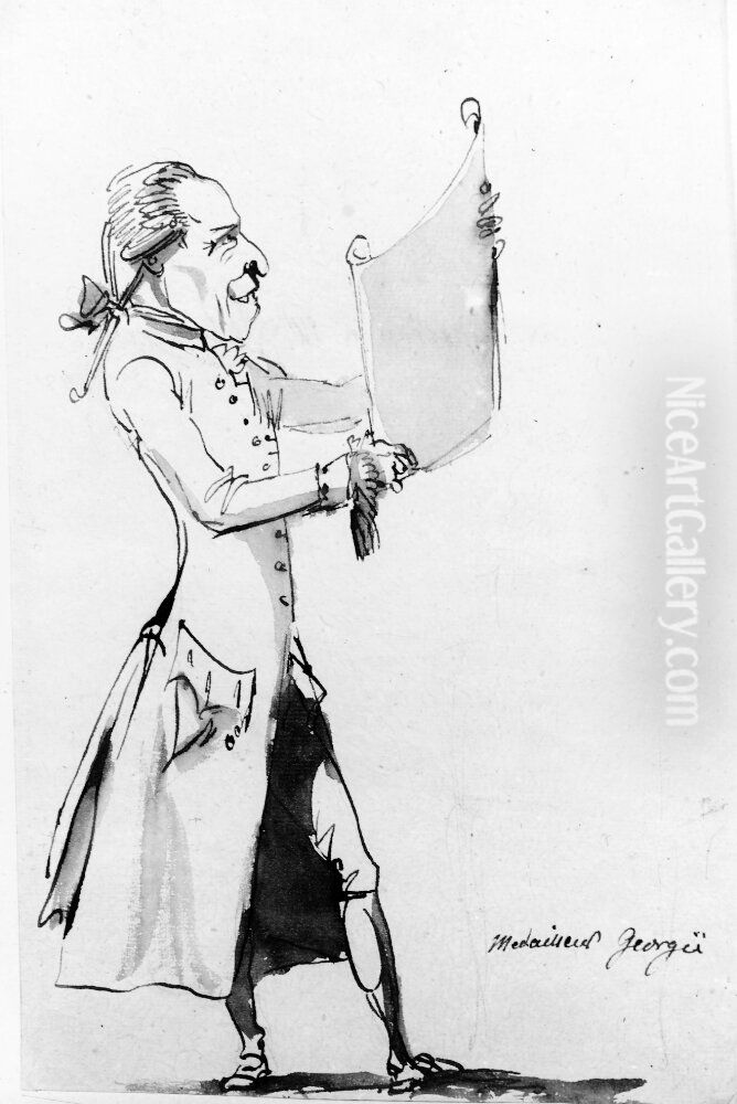 Medailleur Georgii Oil Painting by Johan Tobias Sergel