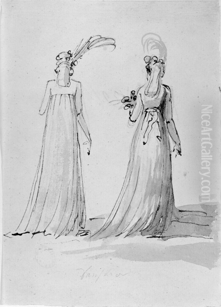 Danskor Oil Painting by Johan Tobias Sergel