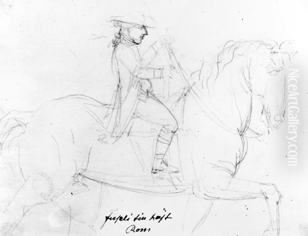 Fussli till hast, Rom Oil Painting by Johan Tobias Sergel