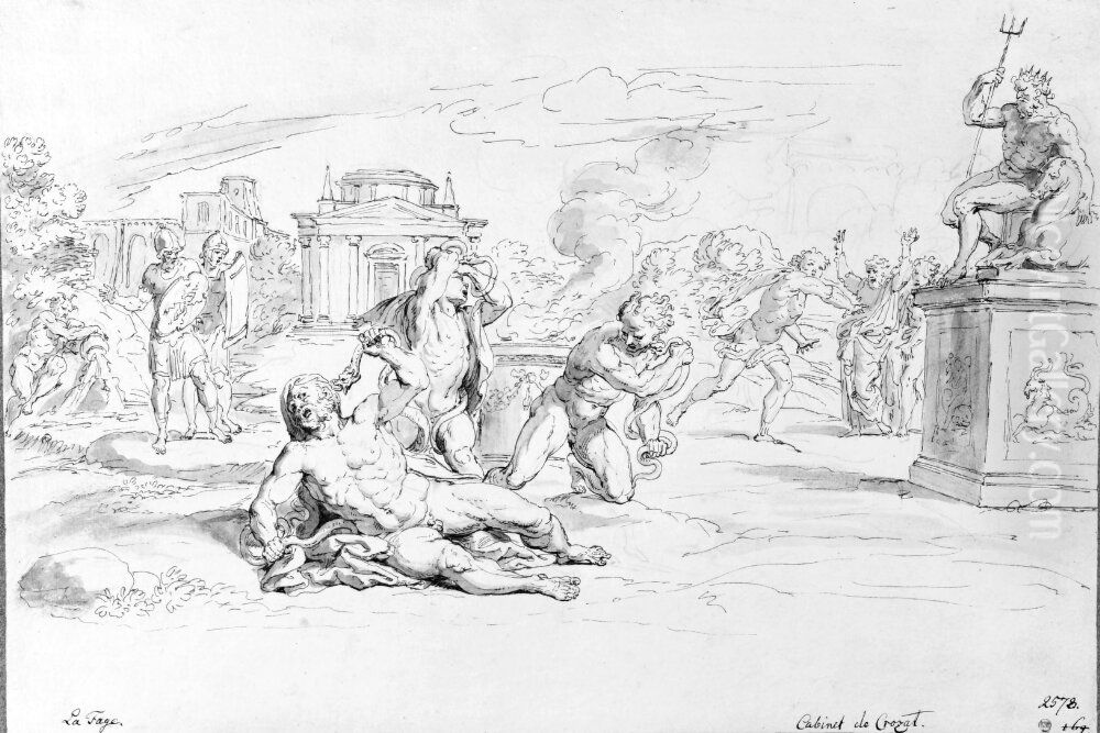 Laocoons dod Oil Painting by Raymond Lafage