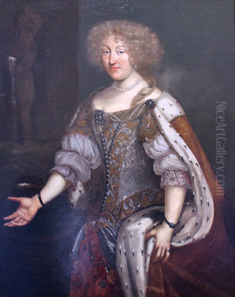 Herzogin Magdalena Sibylla von Wurttemberg im Galakleid Oil Painting by David Klocker Ehrenstrahl