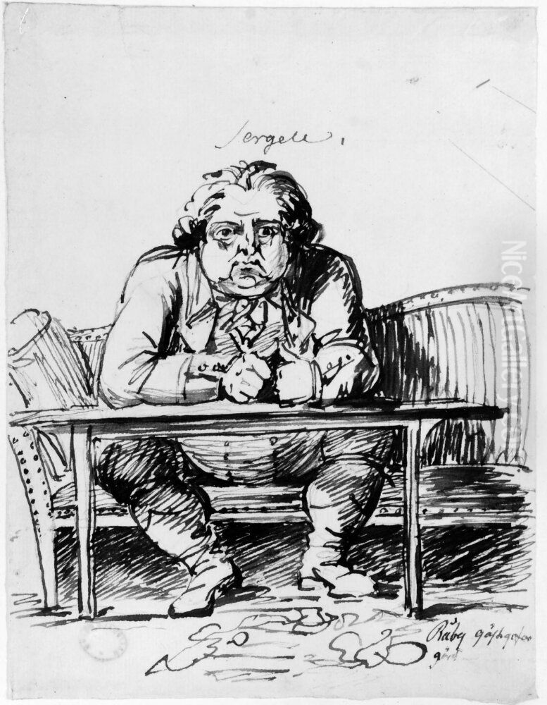 Sergel, Raby gastgivaregard Oil Painting by Johan Tobias Sergel