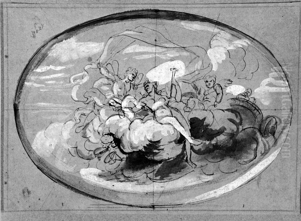 Clio uppvaktad av amoriner Oil Painting by Jean Jouvenet