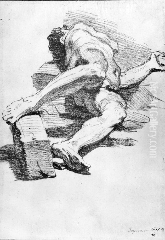 Naken man Oil Painting by Jean Jouvenet