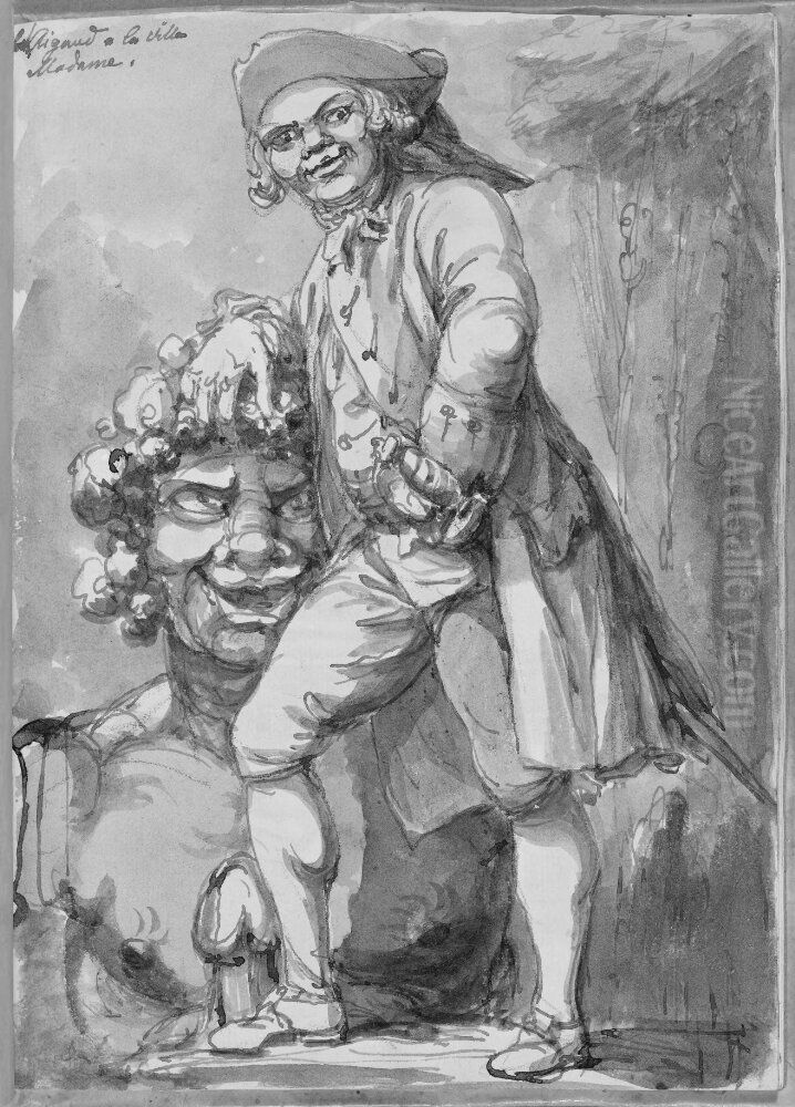 Skissbok, 18 blad, fran Rom Oil Painting by Johan Tobias Sergel