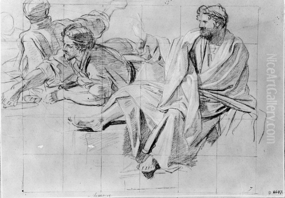 Studie av tre figurer Oil Painting by Jean Jouvenet