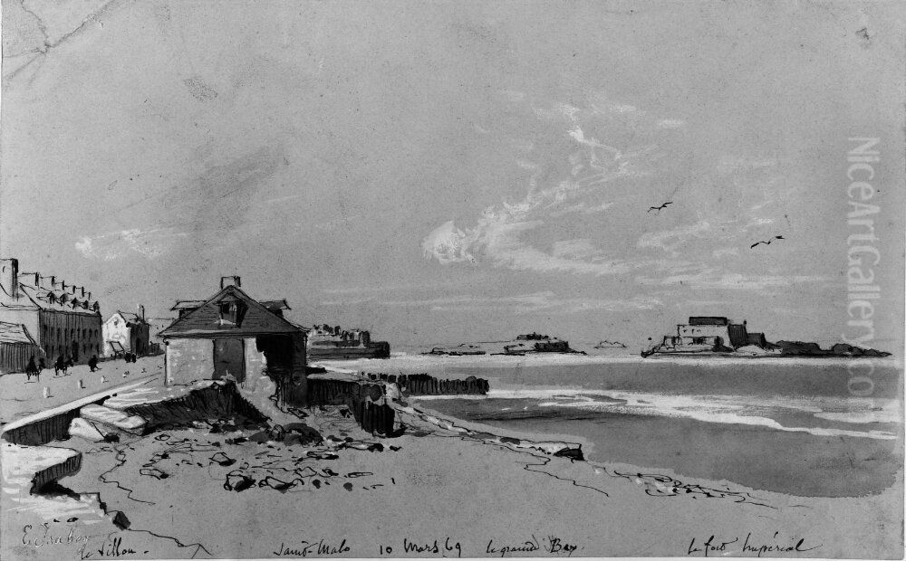 S. Malo Oil Painting by Eugene Isabey