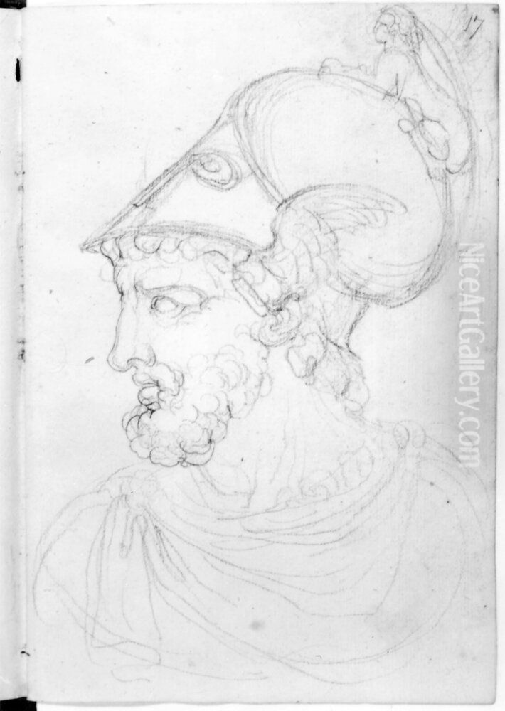 Skissbok, 61 blad Oil Painting by Johan Tobias Sergel