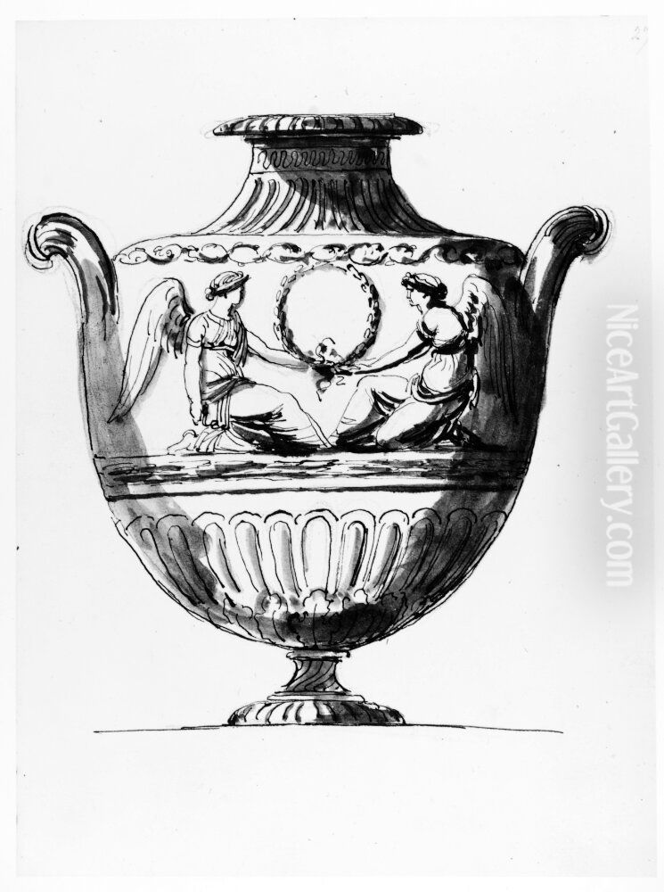 Skissbok, 86 blad Oil Painting by Johan Tobias Sergel