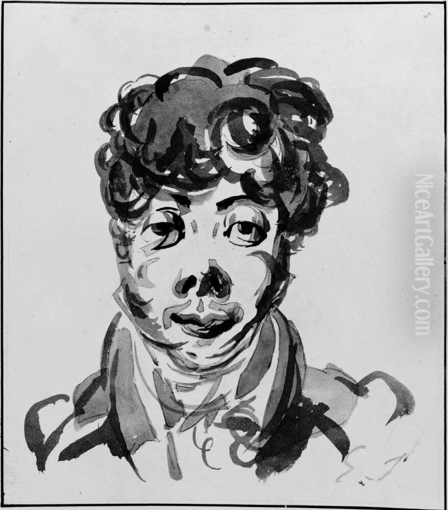 Karikatyr av Garrat d.a. Oil Painting by Eugene Isabey